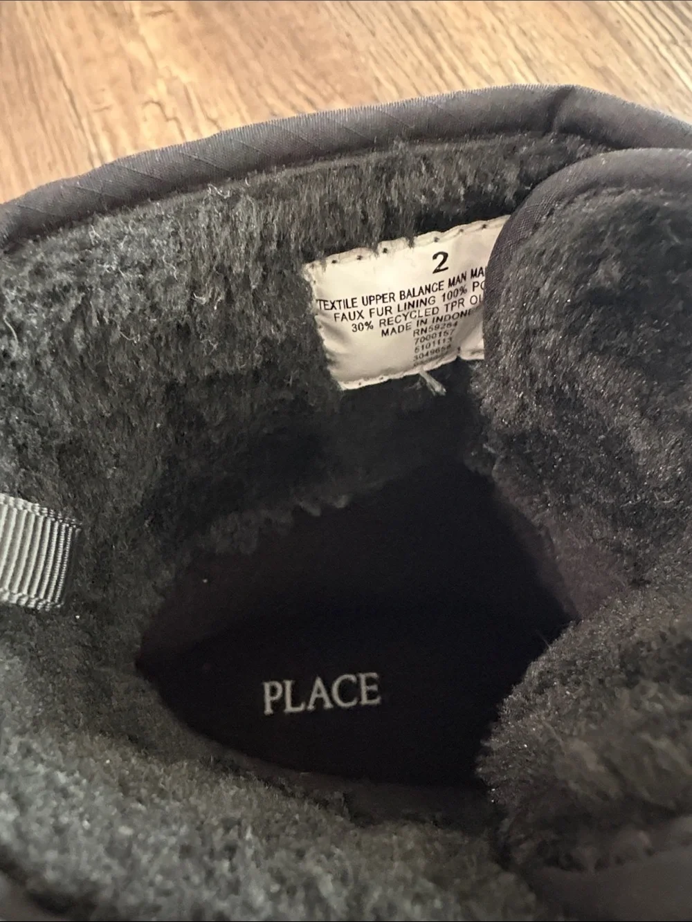 The Children's Place Black Kids Winter Boots with Velcro Straps